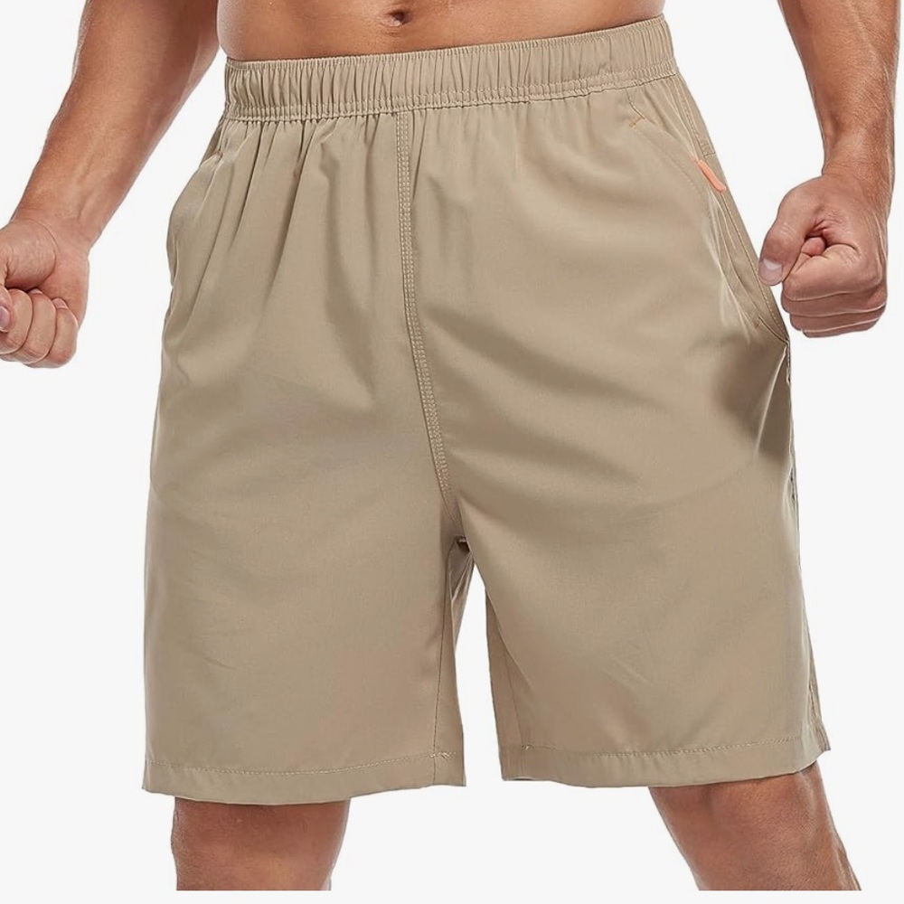 Athletic Shorts. Quick Dry. Tan. XL